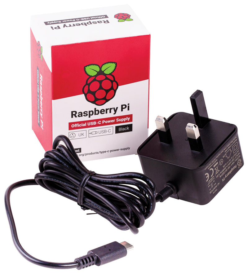 RASPBERRY-PI SC0216 Psu, 5.1V, 3A Usb-C, Uk Black