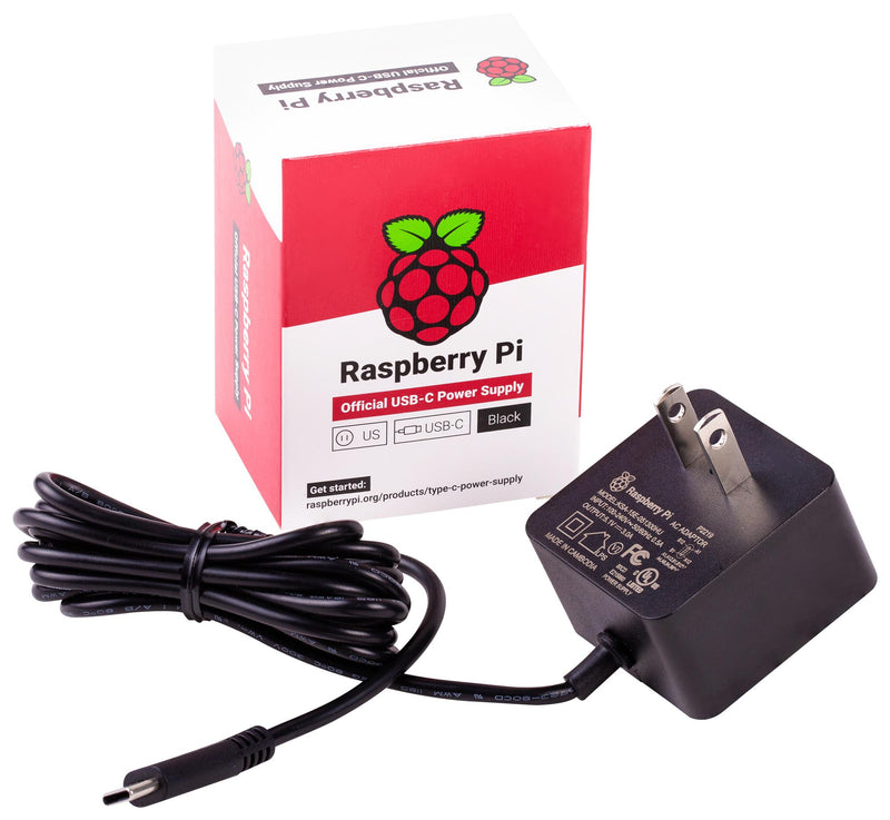 RASPBERRY-PI SC0218 Psu, 5.1V, 3A Usb-C, Us Black