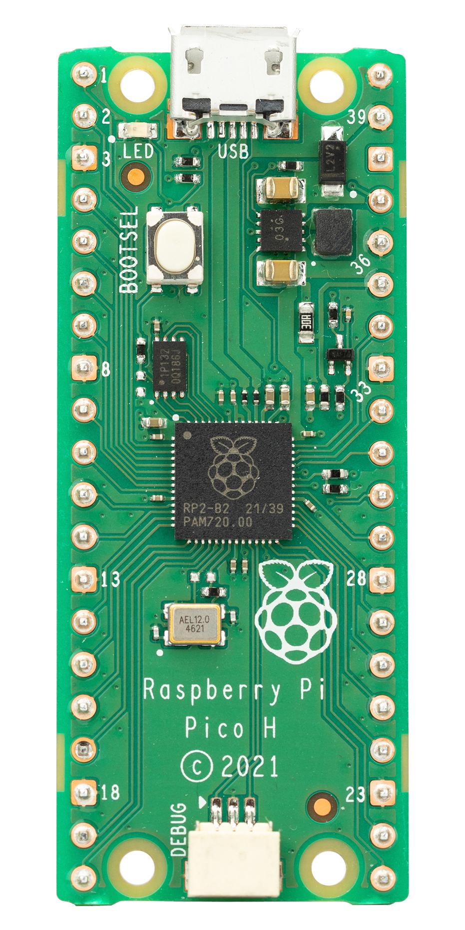 Rpi Pico Rp2040 Mcu Board W/ Header/Jtag RASPBERRY PI PICO H  RASPBERRY-PI