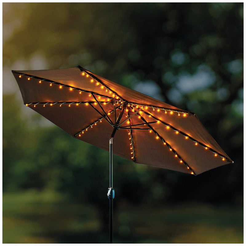 PREMIER - LS220139 - 160 LED Solar Parasol Lights, Warm White, IP44