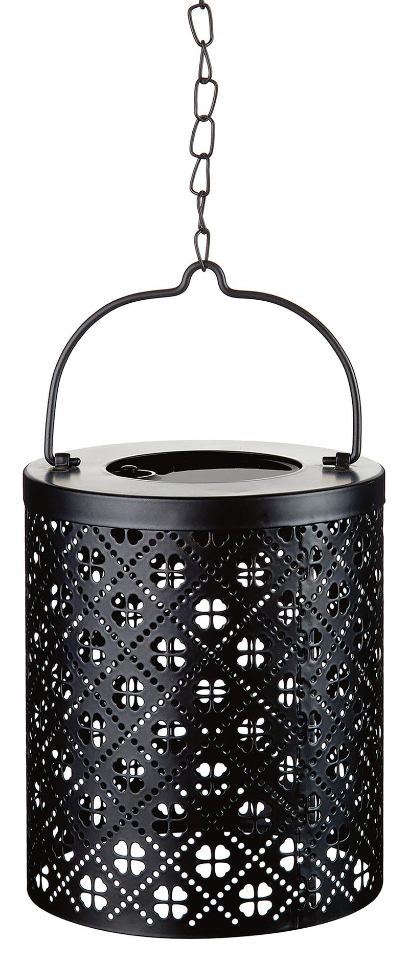 PREMIER - LS213468 B - Solar Filigree Lantern, Black