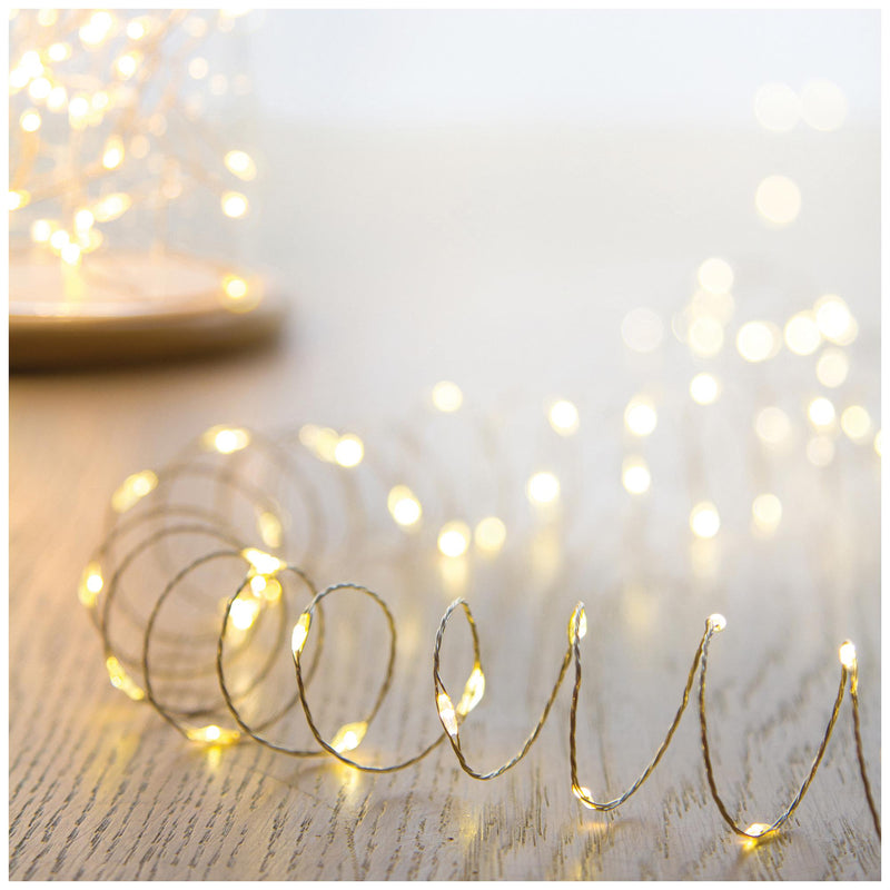 PREMIER - LS230113WW - 100 LED Solar Microbrights Pinwire String Lights, Warm White, IP44, 5m