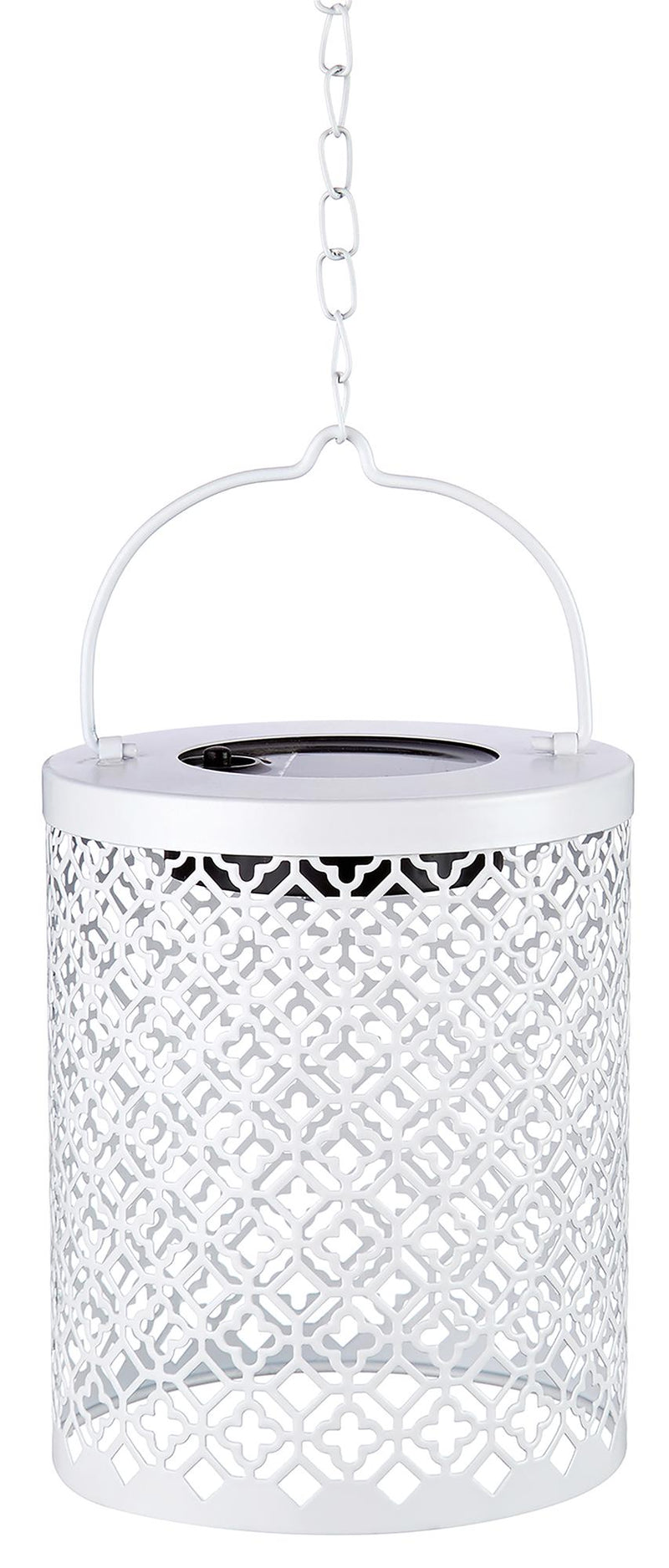 PREMIER - LS213468 W - Solar Filigree Lantern, White