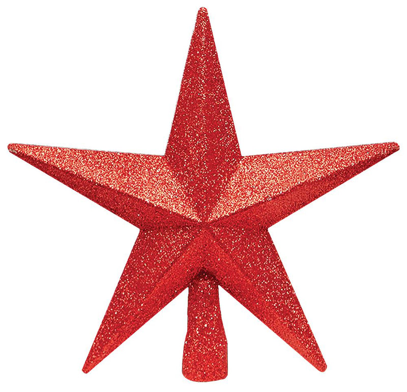 PREMIER - TD126324R - Christmas Star Tree Topper, Red Glitter, 22cm