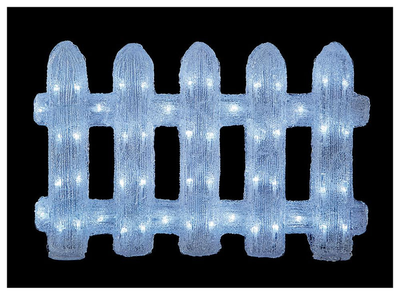 55cm Christmas LED Acrylic White Fence