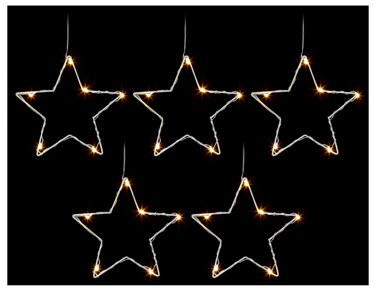 Set Of 5 Star Light String 30 Ww Led LB191235  PREMIER