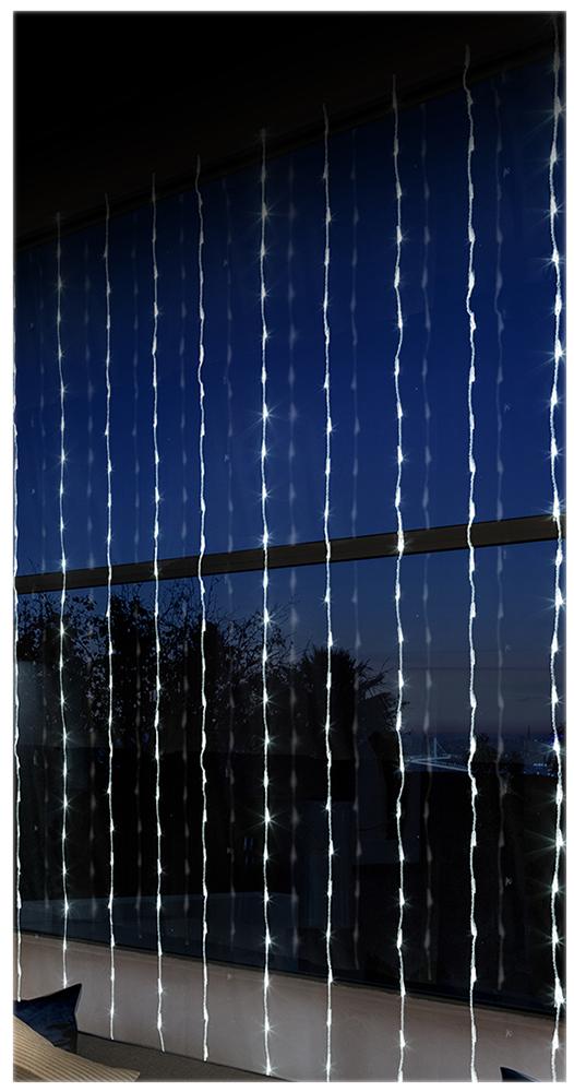 240 White Led Waterfall Curtain Lights LV141743W  PREMIER