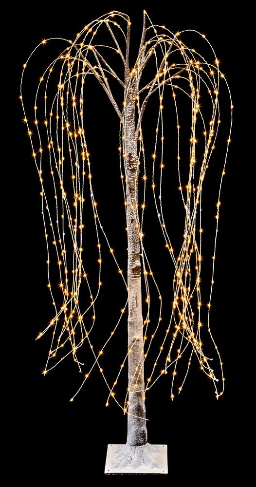 1.8M Flocked Brown Willow Tree Pwire 600 LV201235  PREMIER