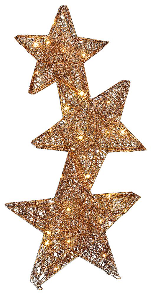 60Cm Stacked Metal Stars R-Gold 30Leds LB213202RGD  PREMIER