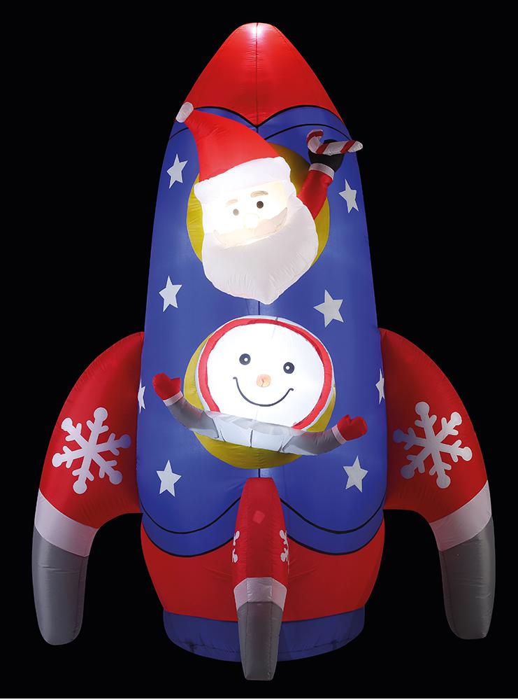 3M Inflatable Rocket Ship With Santa LV213177  PREMIER