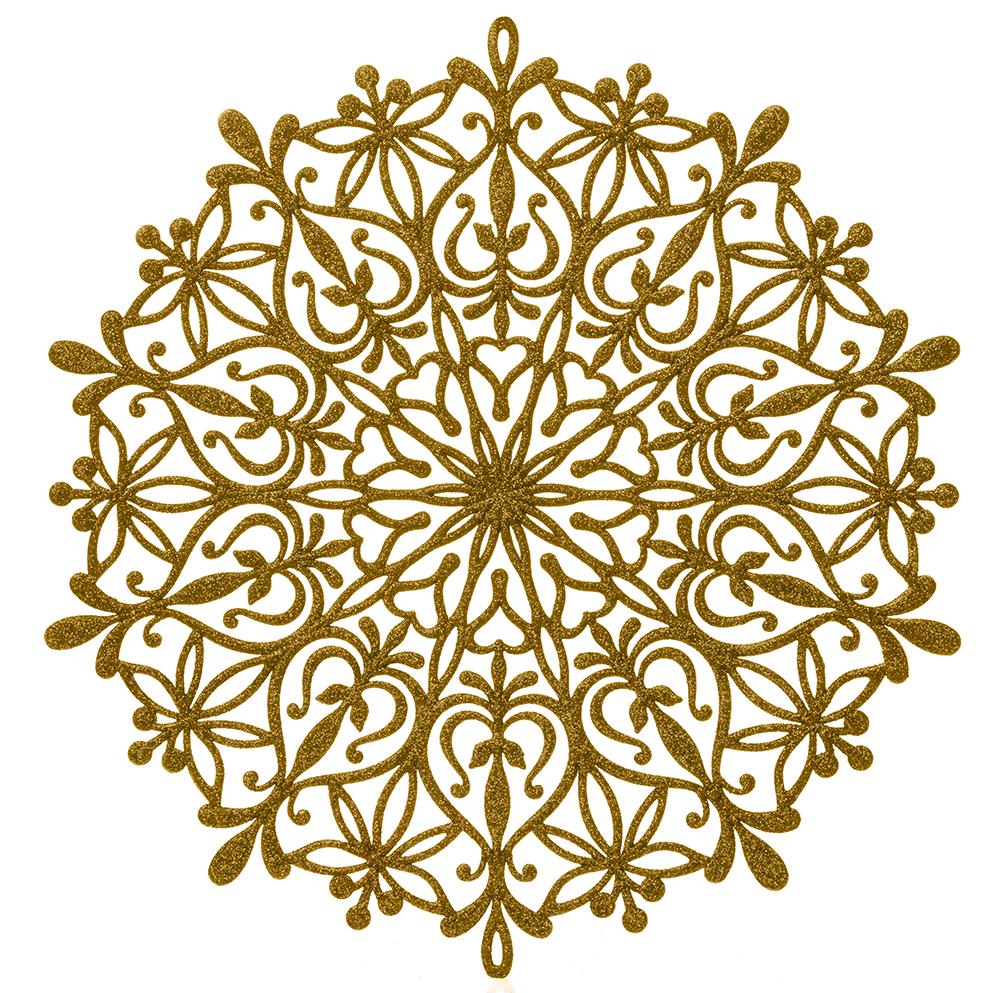 PREMIER AC176129G  39Cm Snowflake Placemat Gold Glitter