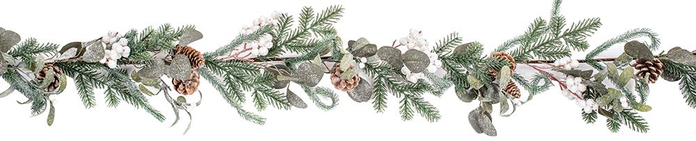 1.8M Glittered Eucalyptus Garland DF217113  PREMIER
