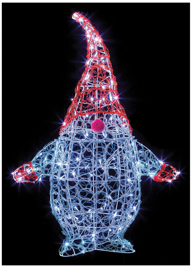 90Cm Acrylic Gnome Wht Leds LV221993  PREMIER