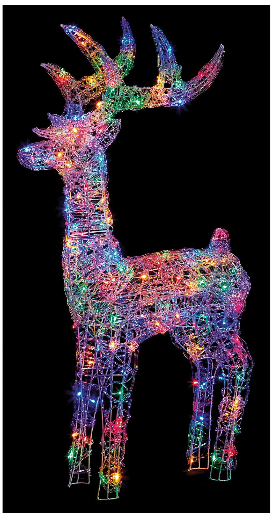 Brighten Your Festivities with the LED Multi-Coloured Soft Acrylic Christmas Reindeer, 1.15m Premier