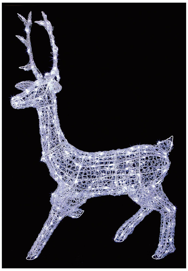 PREMIER - LV201107W - Twinkling White LED Christmas Soft Acrylic Stag, 1.4m