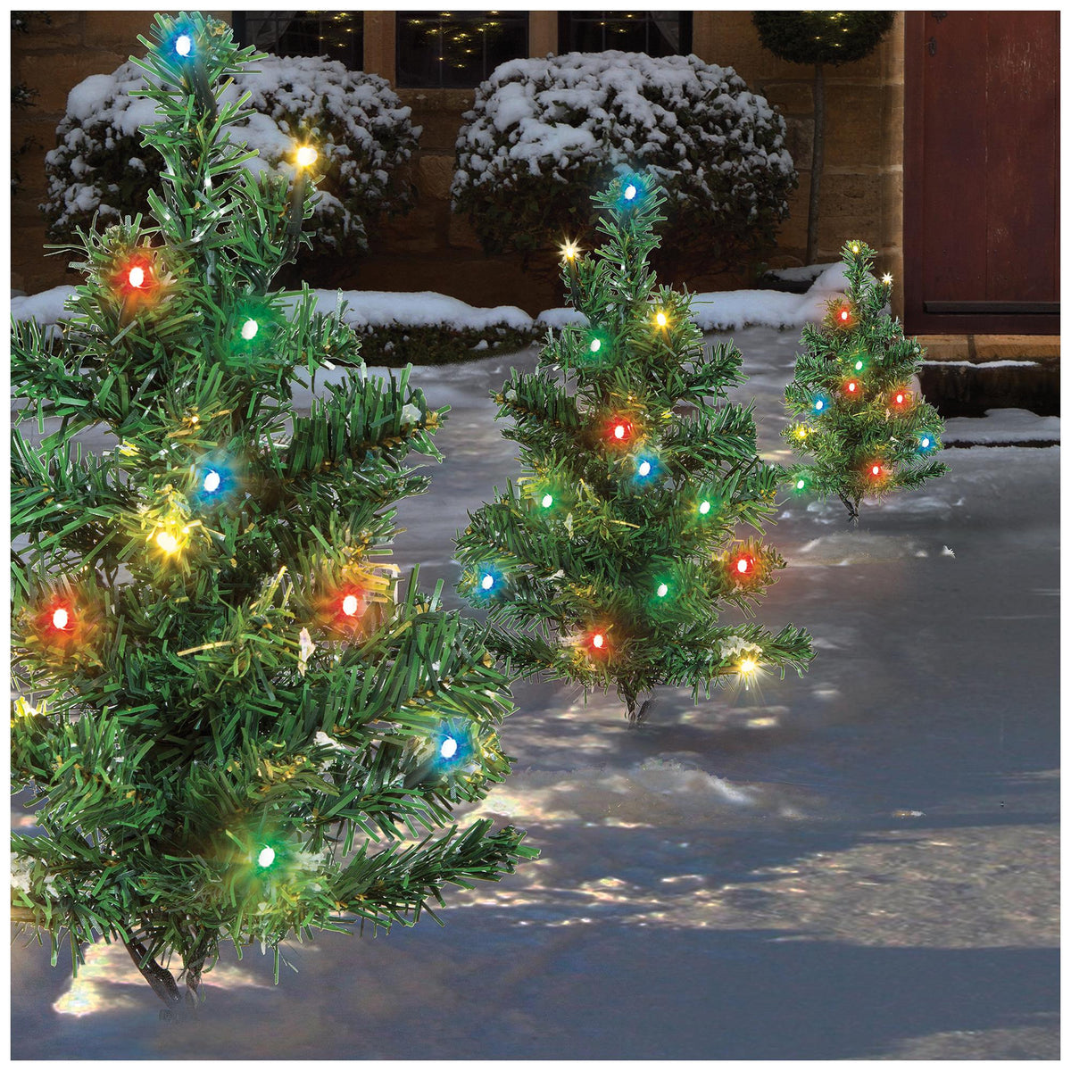 Premier LV168417M 6pc Multi-Coloured LED Christmas Tree Path Lights, 40cm