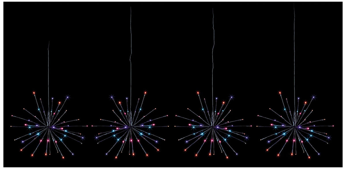 45Cm 4Pc Blk Ball Light With Rbw Leds LV161448RBW  PREMIER