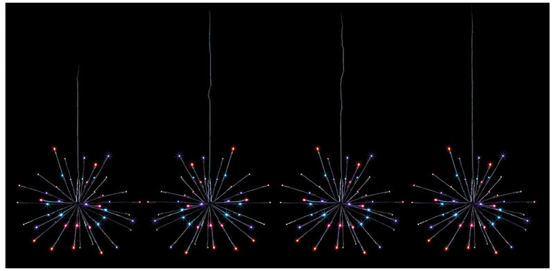 45Cm 4Pc Blk Ball Light With Rbw Leds LV161448RBW  PREMIER