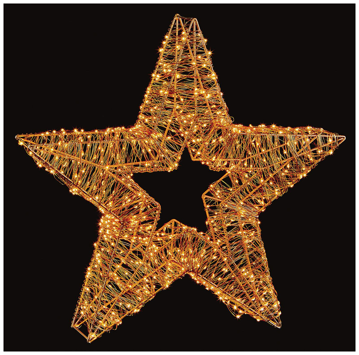 PREMIER - LV231504RGD - 60cm Rose Gold Christmas Star with 1700 Warm White LEDs