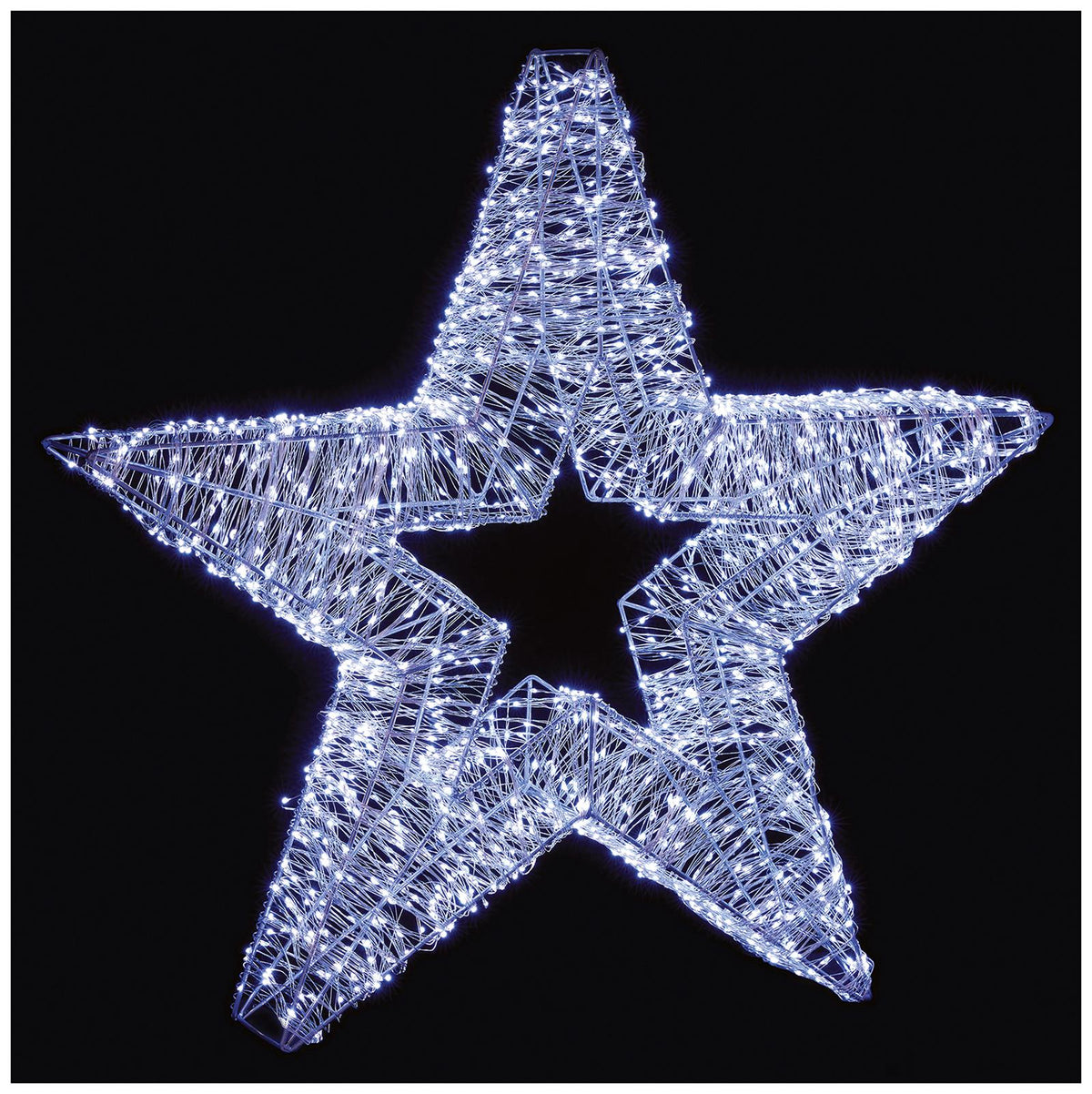 PREMIER - LV231504S - 60cm Silver Christmas Star with 1700 White LEDs
