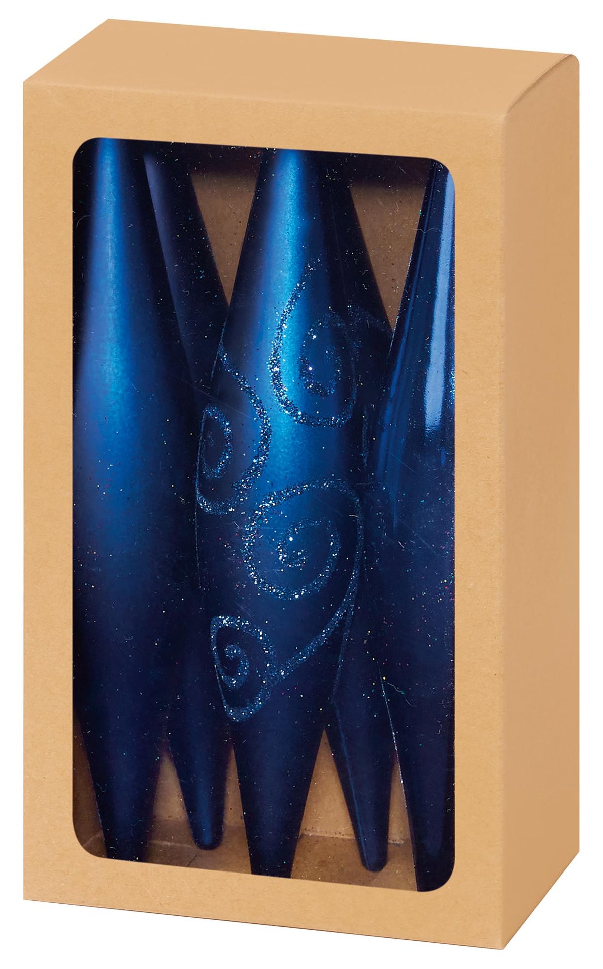 PREMIER - TD126295MB - 6x150mm Assorted Multi Finish Hanging Drops, Midnight Blue, Pack of 6