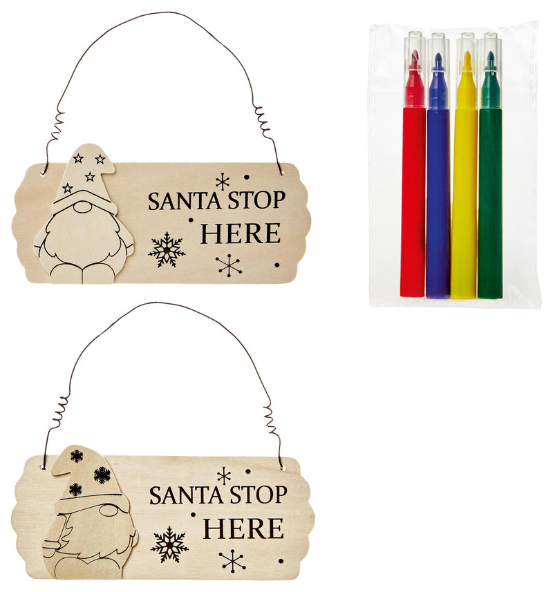 PREMIER - AC231245 - 17cm Colour Your Own Christmas Gonk Wall Hanging Decoration - Various Designs