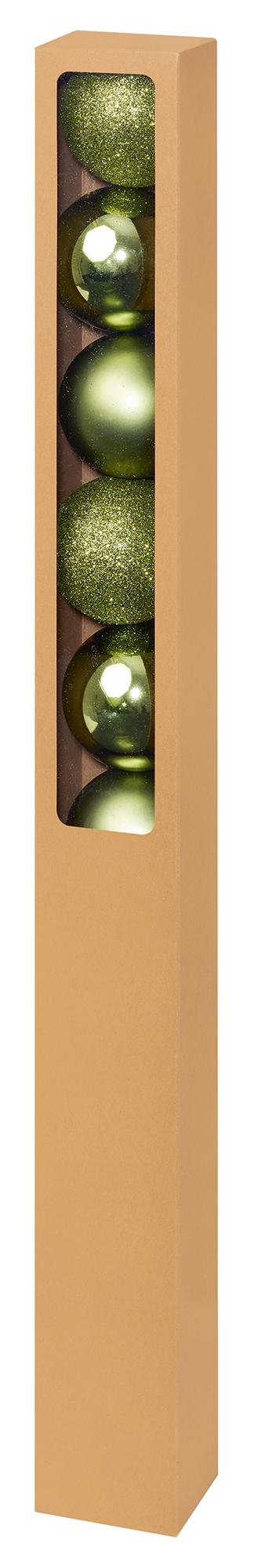 PREMIER - TD126268SGR - 60mm Glitter Baubles, Green, Pack of 10