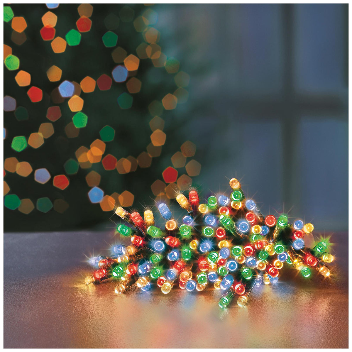 PREMIER - LB112384MC - 200 LED Battery Operated Multi-Action Fairy Lights, Multicoloured, 20m
