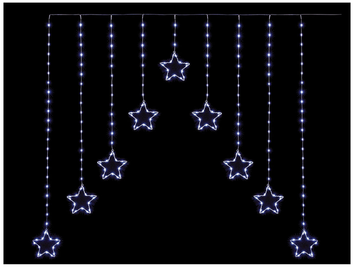 PREMIER - LV243679W - White Flexibright 258 LED 1.2m V Curtain, Star Pattern