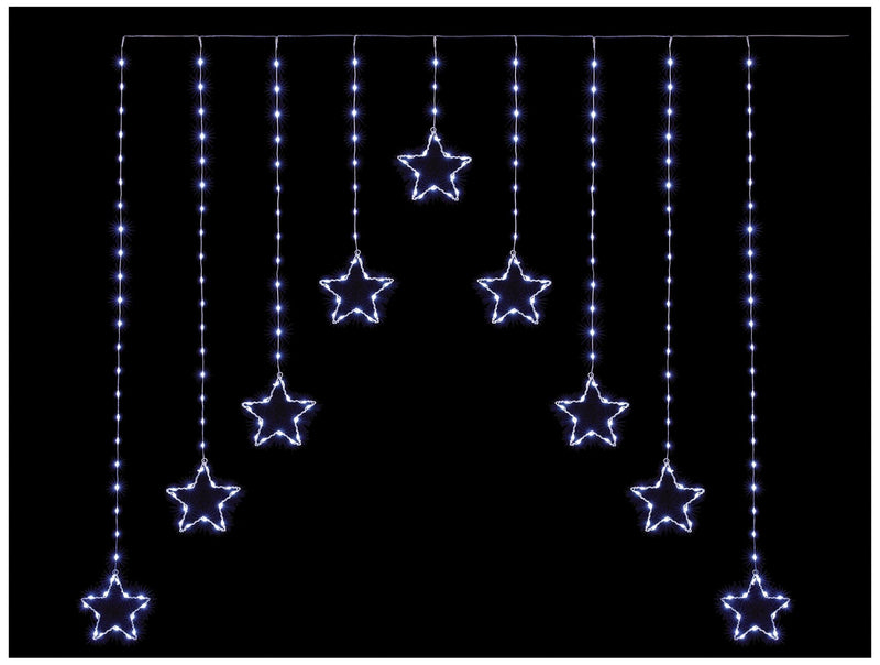PREMIER - LV243679W - White Flexibright 258 LED 1.2m V Curtain, Star Pattern