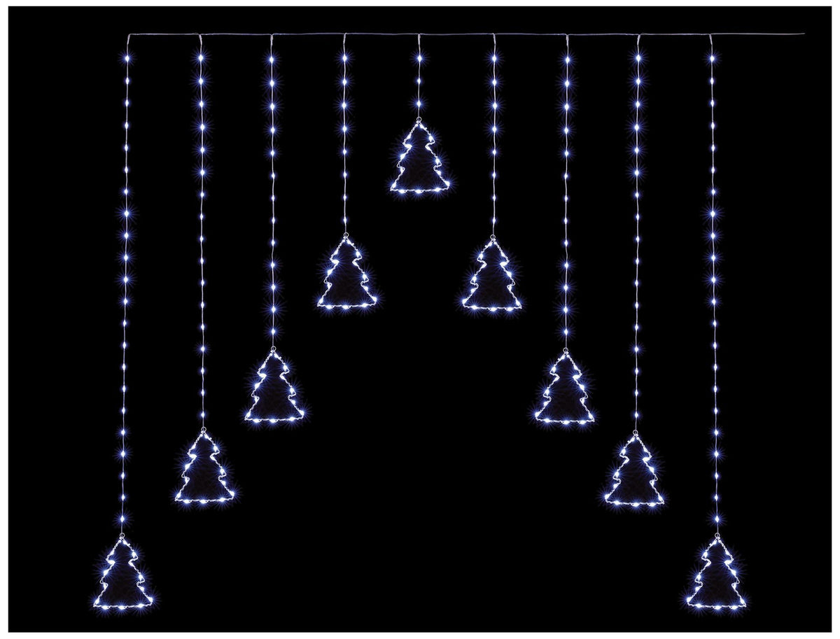 PREMIER - LV243681W - White Flexibright 258 LED 1.2m V Curtain, Tree Pattern