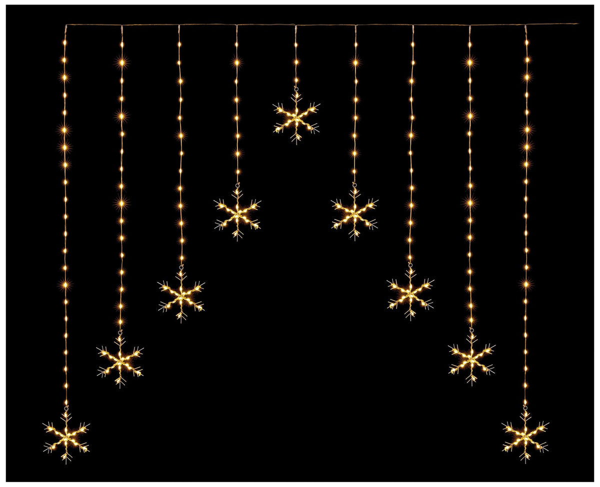 PREMIER - LV243684WW - Warm White Flexibright 258 LED 1.2m V Curtain, Snowflake Pattern
