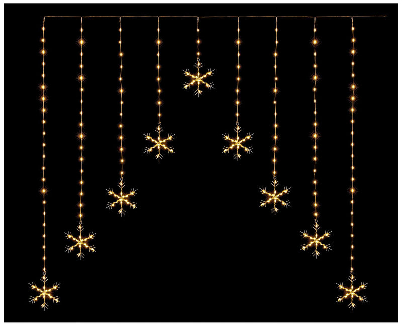 PREMIER - LV243684WW - Warm White Flexibright 258 LED 1.2m V Curtain, Snowflake Pattern