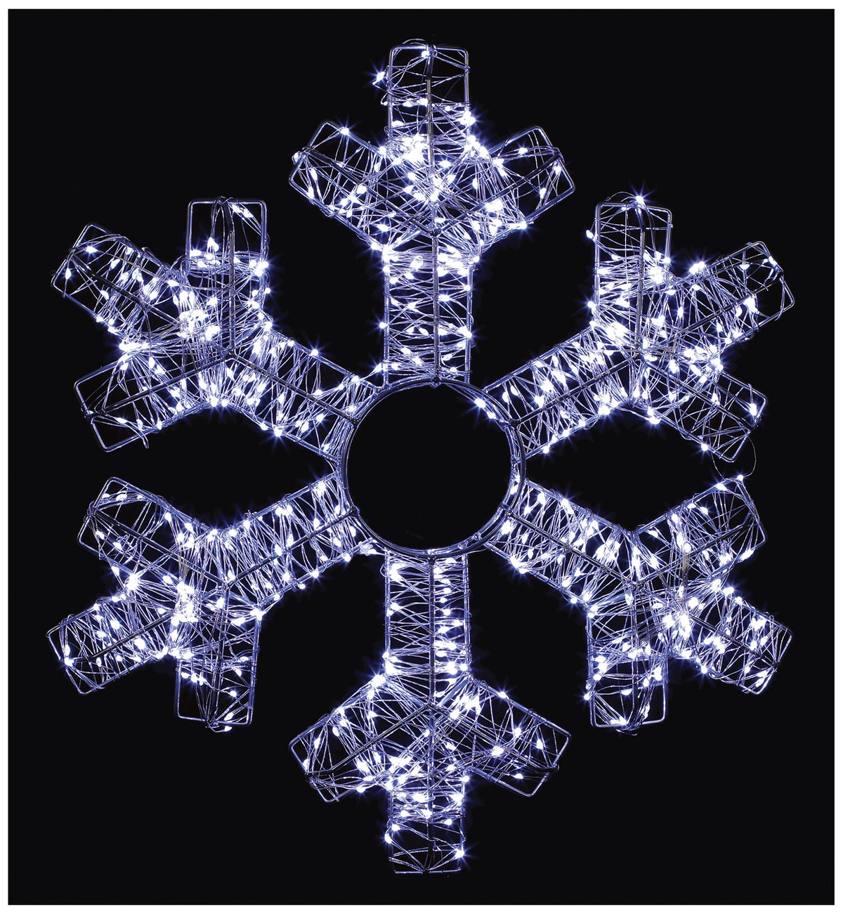 PREMIER - LV232620S - 45cm LED Silver Starburst Snowflake, White