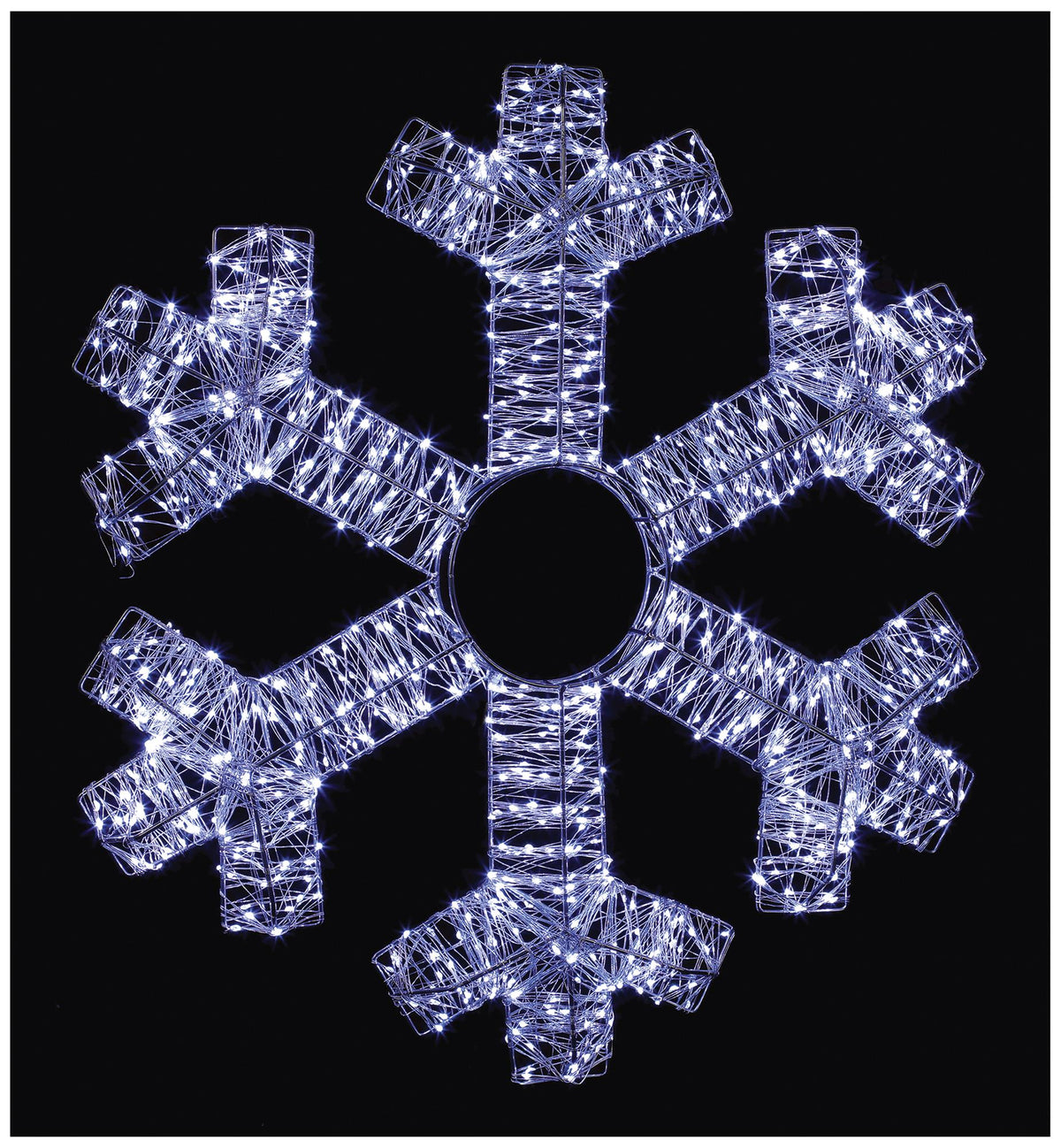 PREMIER - LV232621S - 60cm LED Silver Starburst Snowflake, White