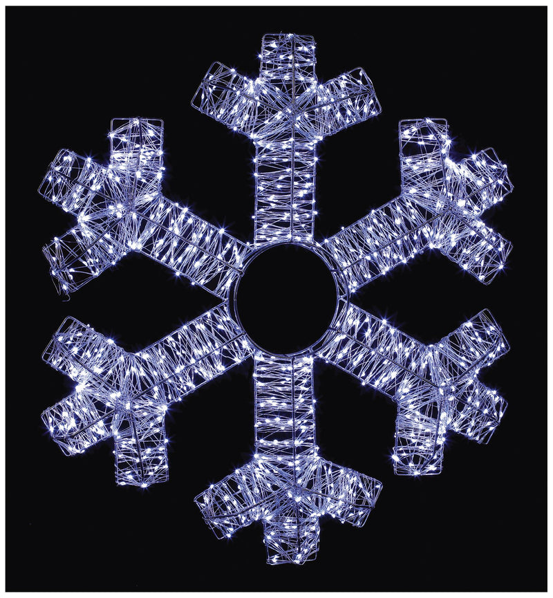 PREMIER - LV232621S - 60cm LED Silver Starburst Snowflake, White