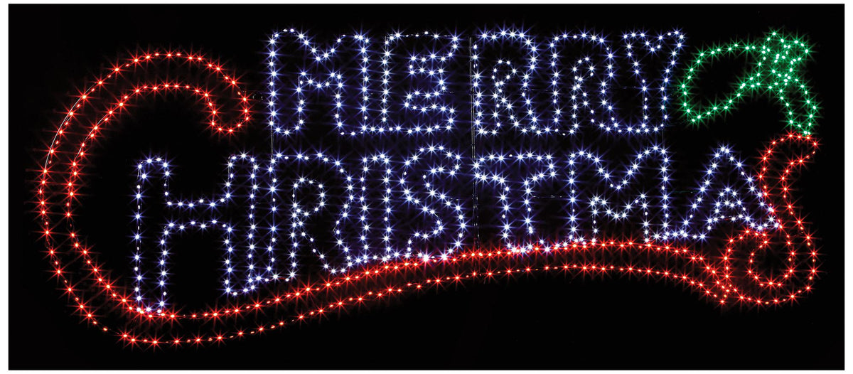 PREMIER - LV243726 - 2m Twinkling LED Merry Christmas Motif