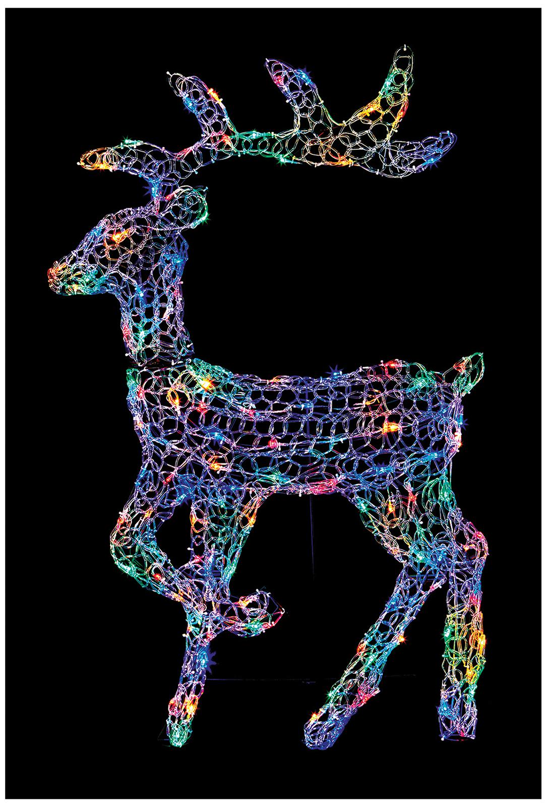 PREMIER - LV231258MMA - 2D Lit Soft Acrylic Multicoloured Deer