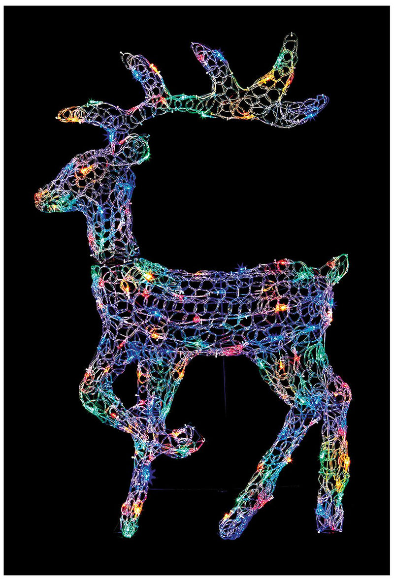 PREMIER - LV231258MMA - 2D Lit Soft Acrylic Multicoloured Deer