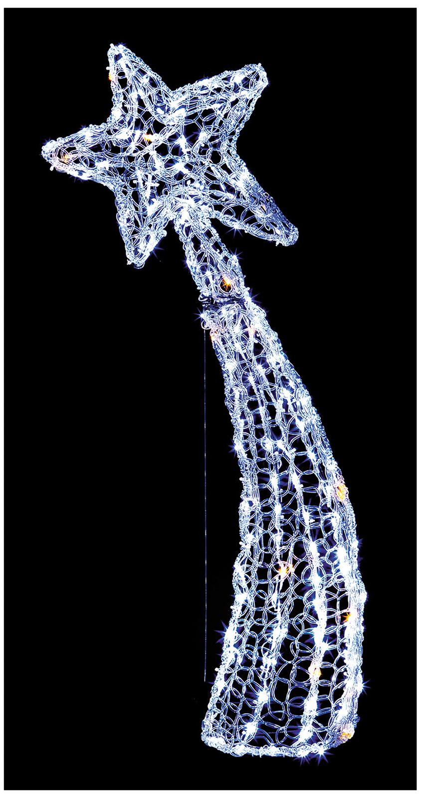 PREMIER - LV231259W - 2D Lit Soft Acrylic White Shooting Star, 90cm