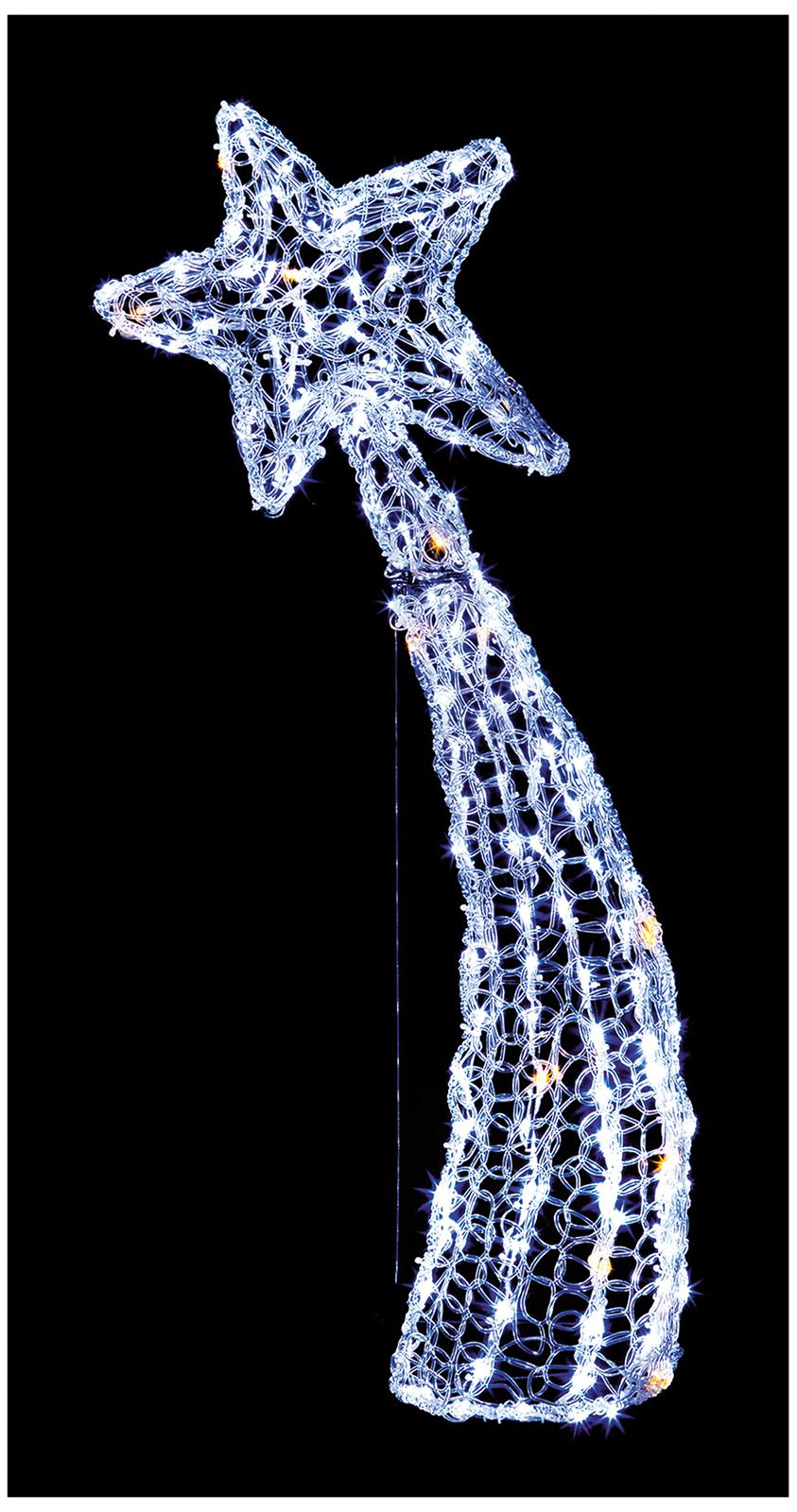 PREMIER - LV232527W - 2D Lit Soft Acrylic White Shooting Star, 120cm