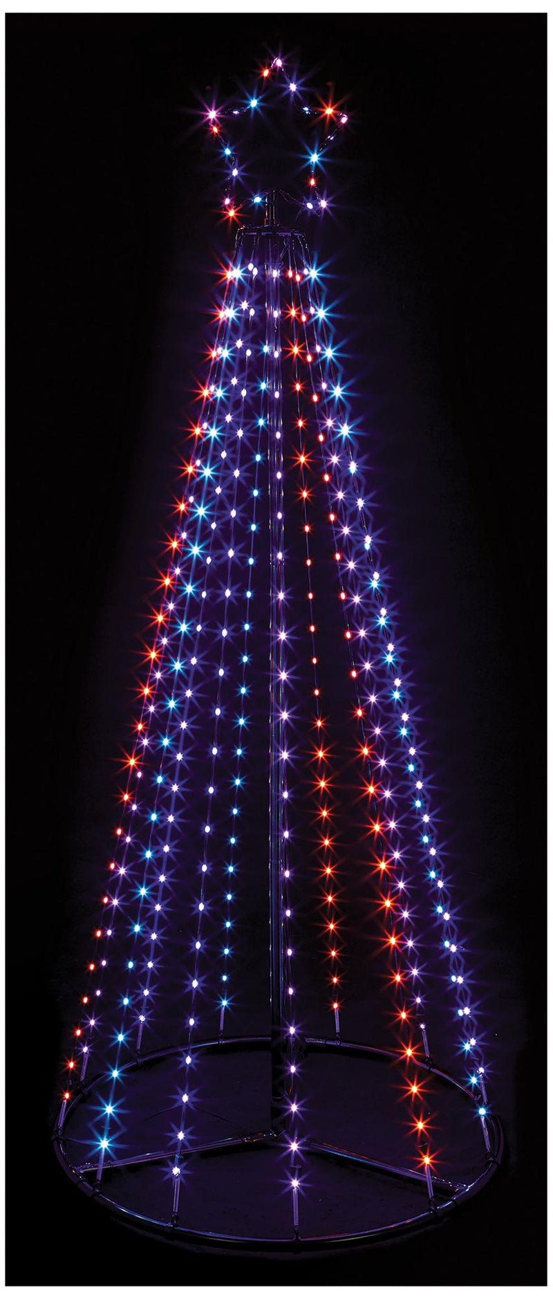 PREMIER - LV243054RBW - 1.4m Flexibright Pyramid Tree, Red / Blue / White