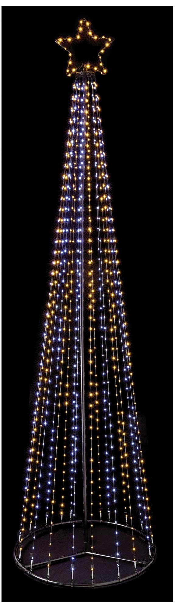 PREMIER - LV243056 - 2.5m Flexibright Pyramid Tree, White / Warm White