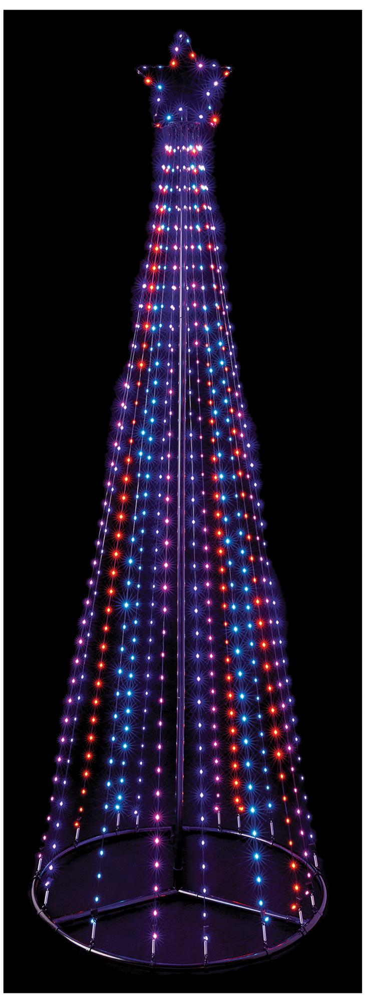 PREMIER - LV243056RBW - 2.5m Flexibright Pyramid Tree, Red / Blue / White