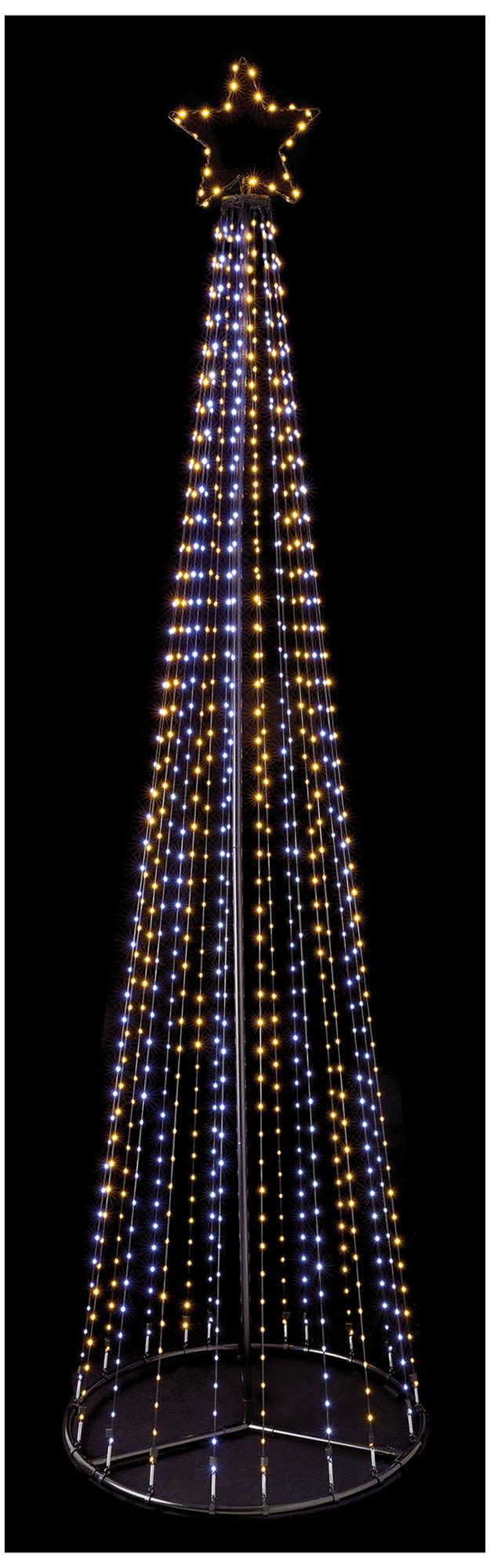 PREMIER - LV243057 - 4m Flexibright Pyramid Tree, White / Warm White