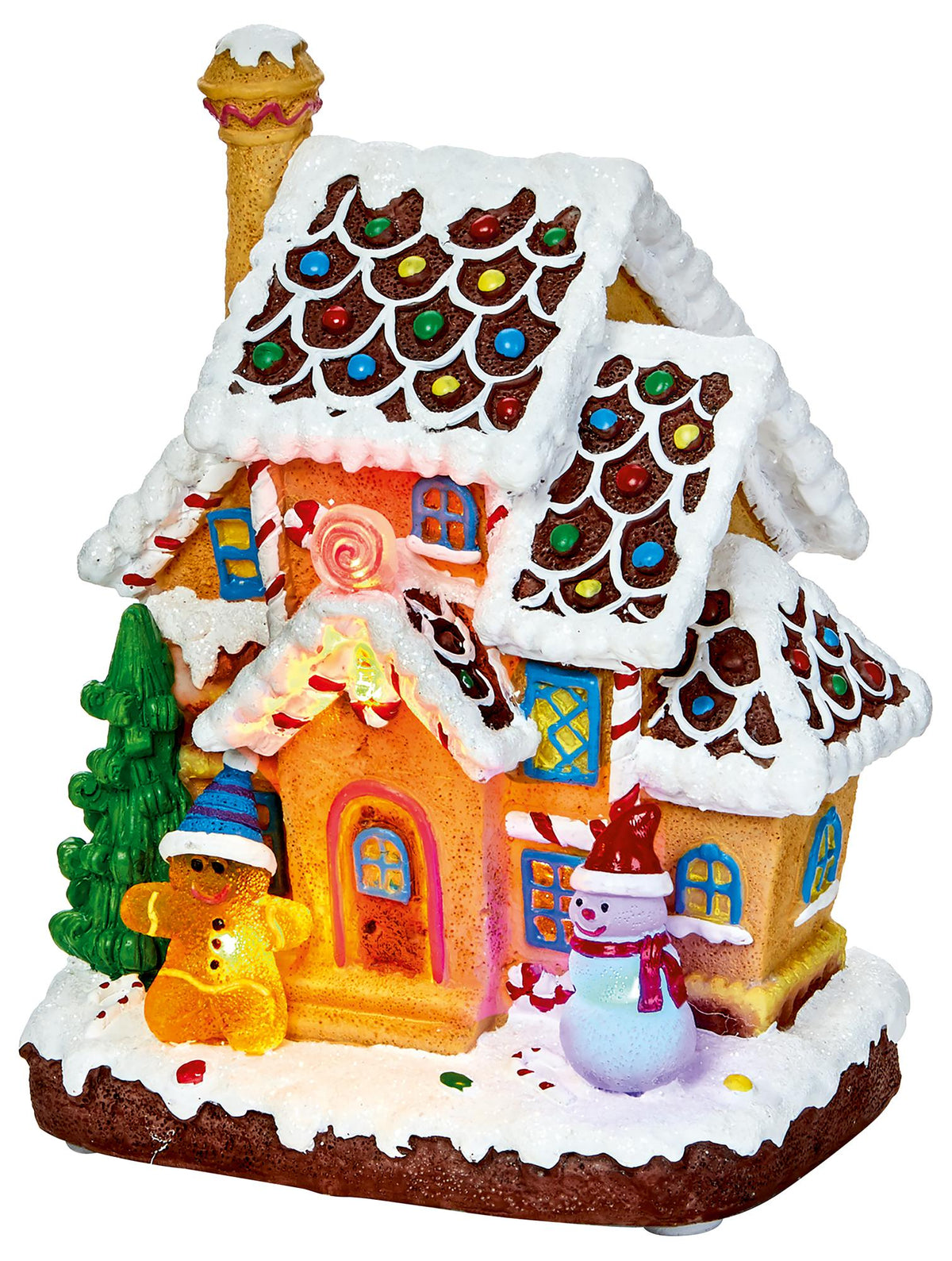18.5cm Battery Operated Light Up Gingerbread House with Porch - PREMIER
