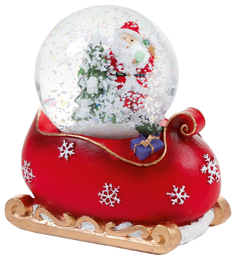 6.5cm Santa and Sleigh Waterglobe - PREMIER