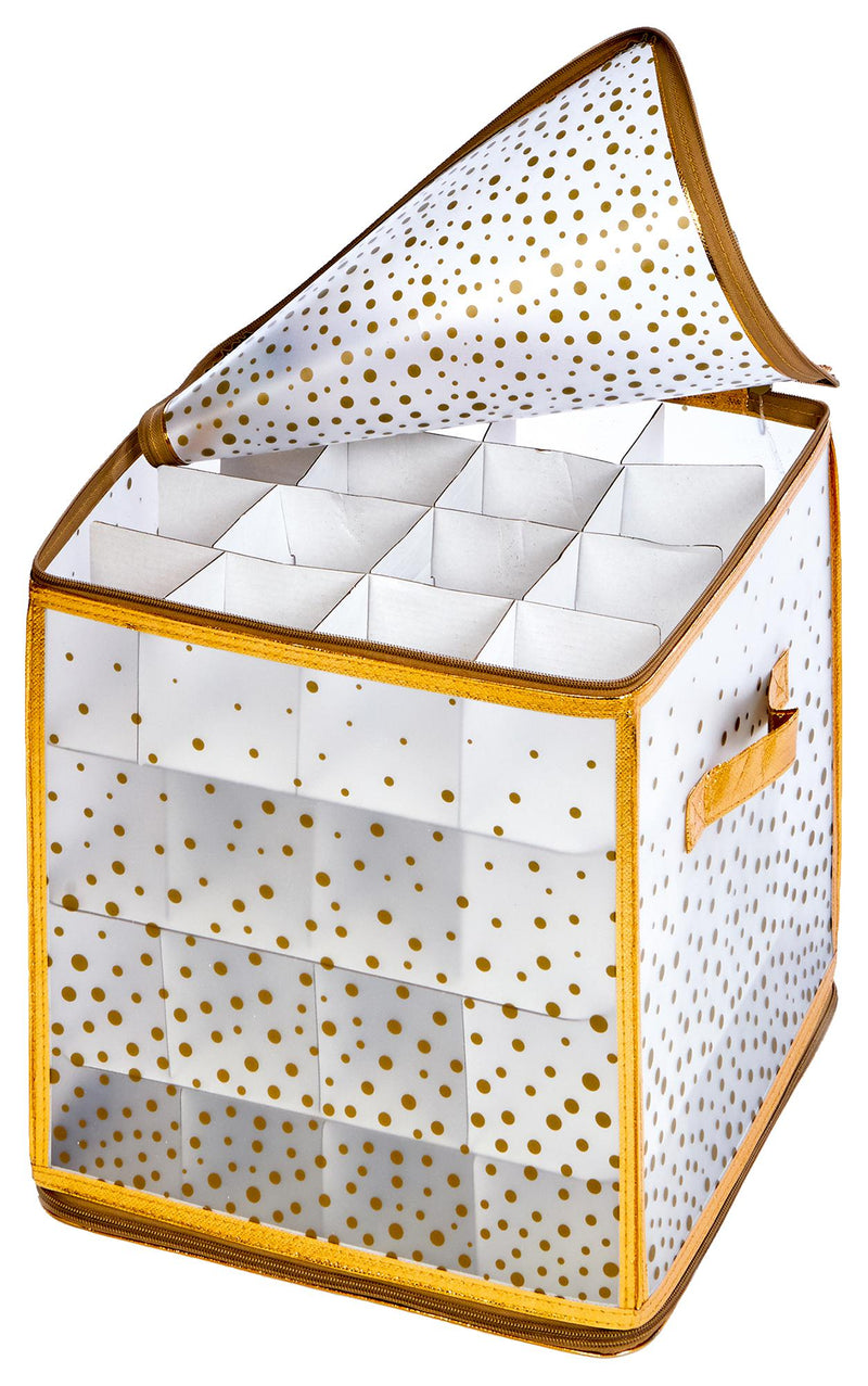 PREMIER - AC231165 - 64pc Ornament Storage Box, Gold