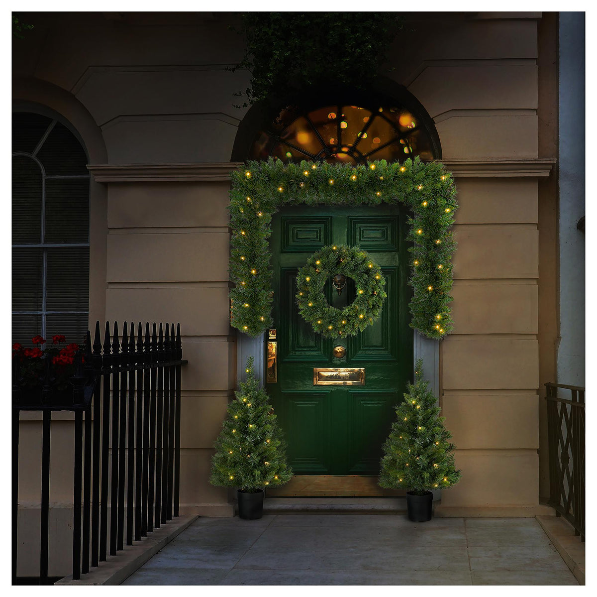 Pre-Lit Christmas Door Set, Warm White - TR300MIX - Premier