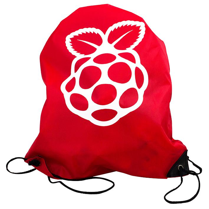 RASPBERRY-PI DRAWSTRINGBAG Drawstring Bag, Raspberry Pi, Red